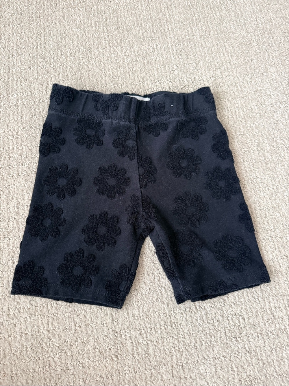 Cotton On Black Floral Terry Knit Kids Bike Shorts